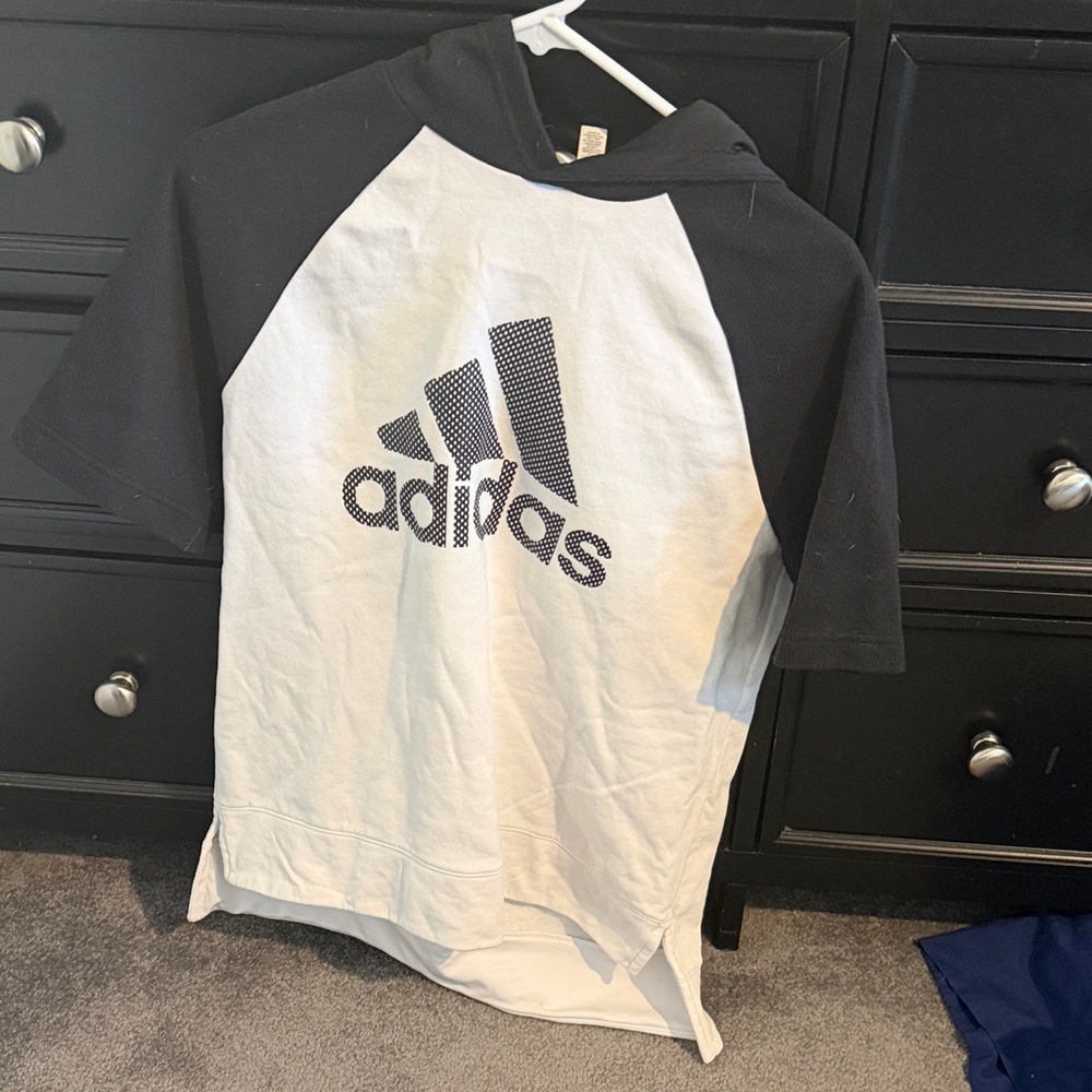 Adidas Monochrome Short-Sleeve Hoodie